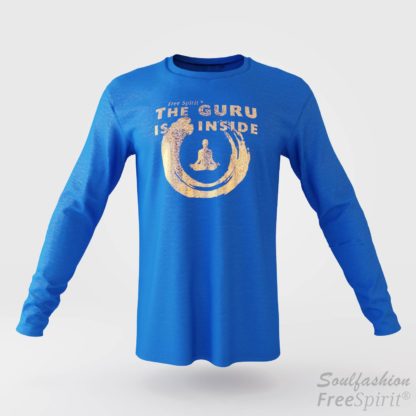 The guru is inside - Soulfashion - Free Spirit - Longsleeve-Shirt - Herren - Gold - Tropical Blue