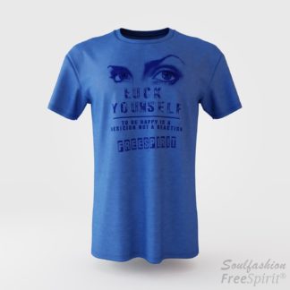 Herren T-Shirt Luck Yourself - Bruno Würtenberger - Blue Marl